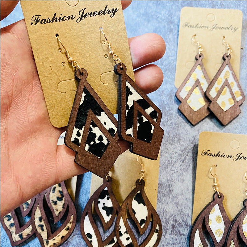Western Vintage Geometric Cross Earrings