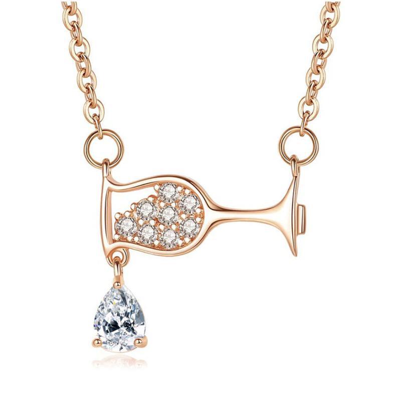 Cross Wine Glass Necklace