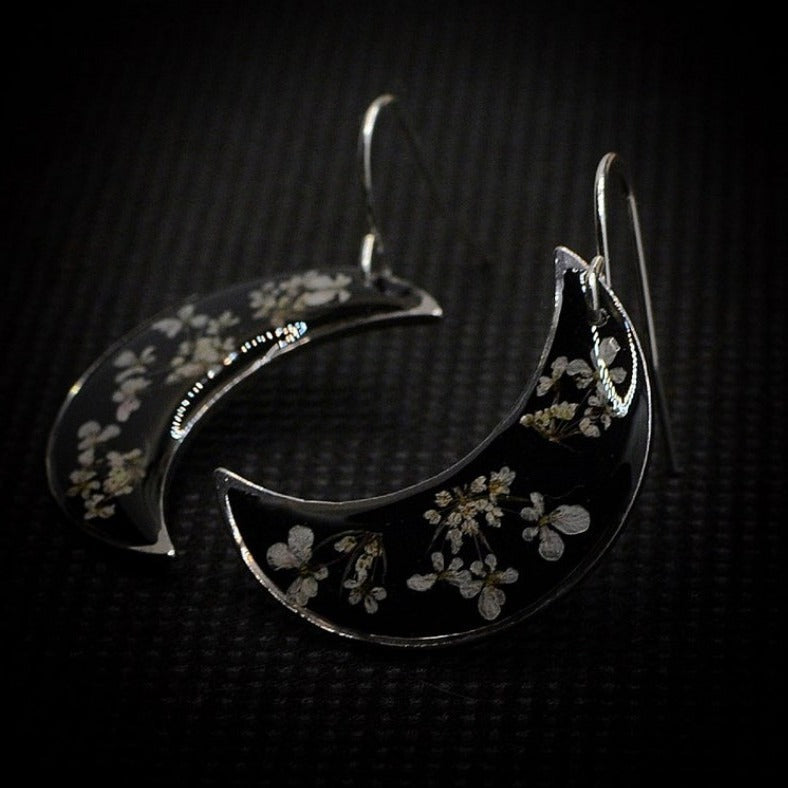 Vintage Floral Moon Cross Resin Earrings for Women - product image 3
