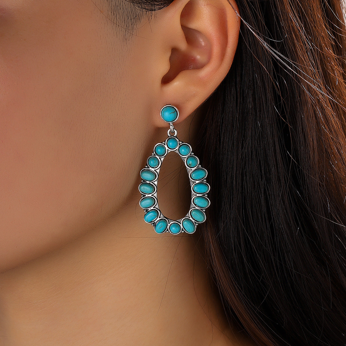 Turquoise Vintage Statement Cross Earrings - product image 10
