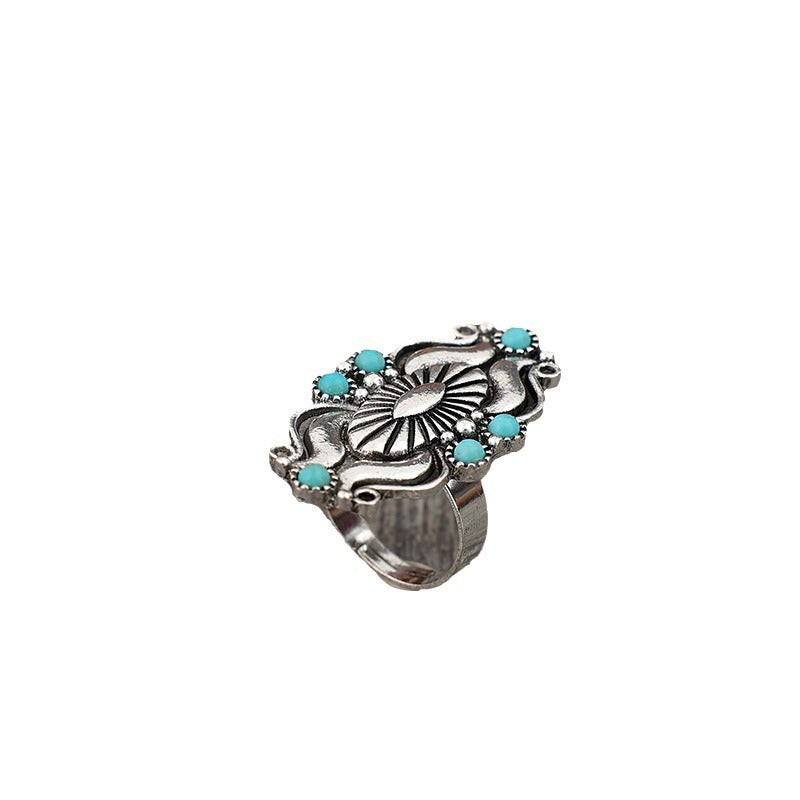 Turquoise Boho Cross Ring - product image 5