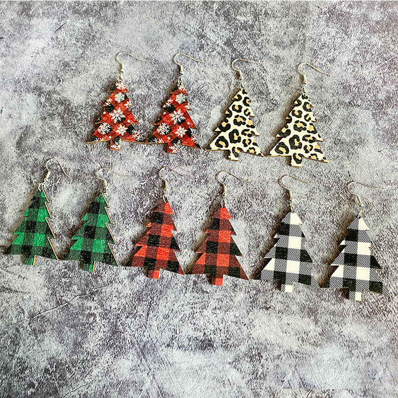 Cross Wood Earrings - product image 1