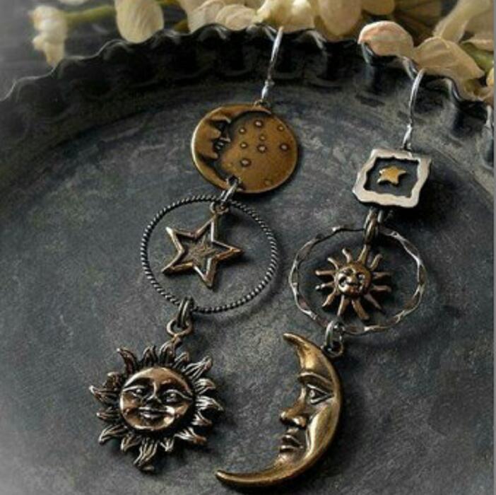 Vintage Moon Cross Earrings - product image 1