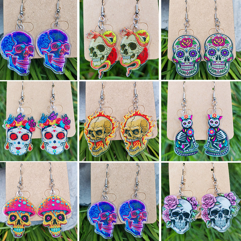 Floral Cross Butterfly Acrylic Earrings - product image 1
