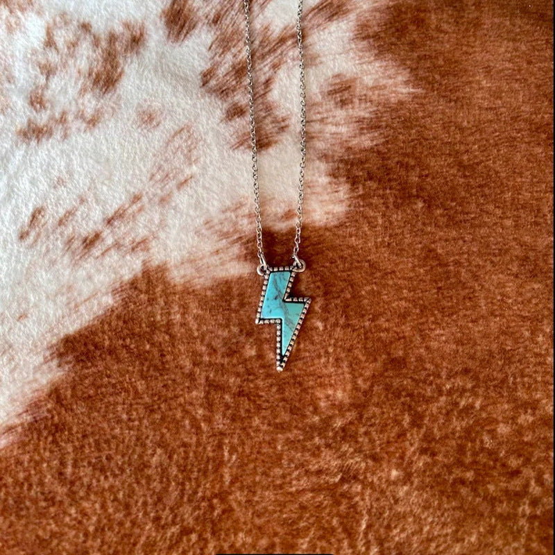 Turquoise Boho Vintage Cross Necklace for Women