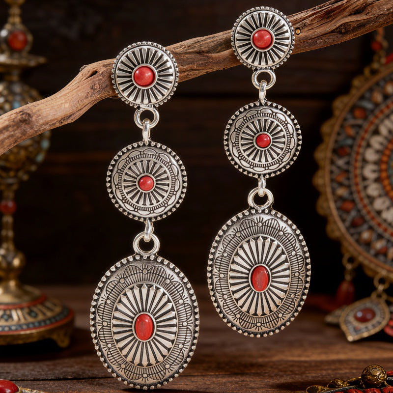 Western Vintage Cross Earrings