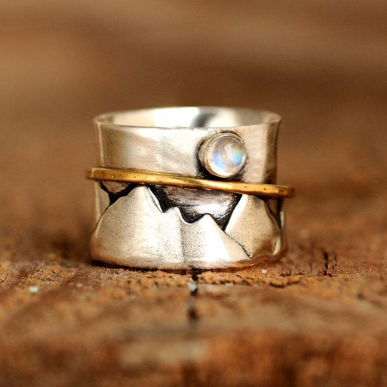 Vintage Moon Cross Ring