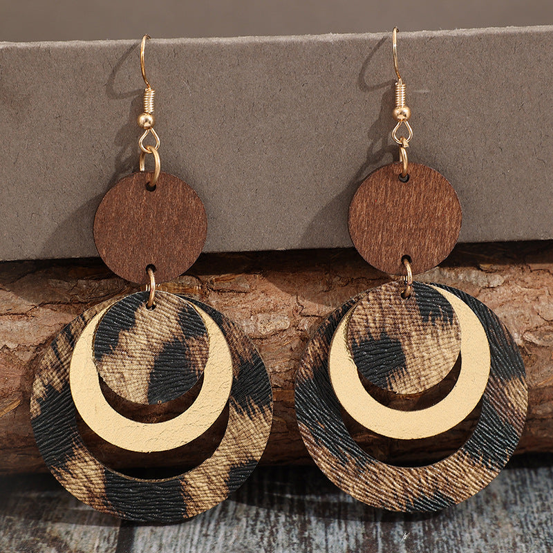 Vintage Leather Earrings for Women - product image 2
