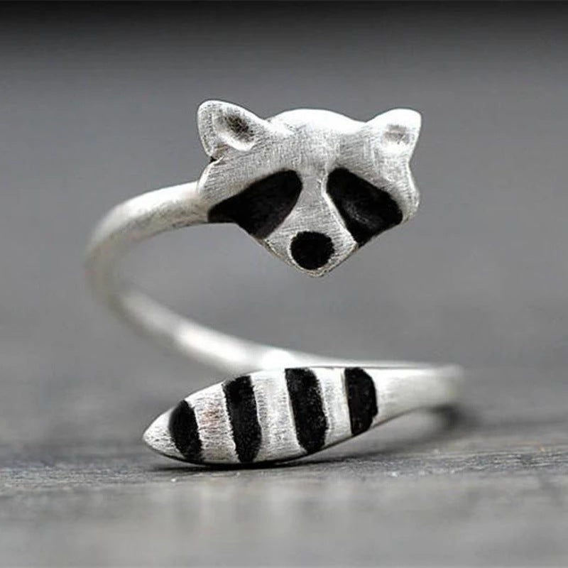 Creative Raccoon Open Ring Cute Female Fox Tail Animal Ring Accessory - product image 2