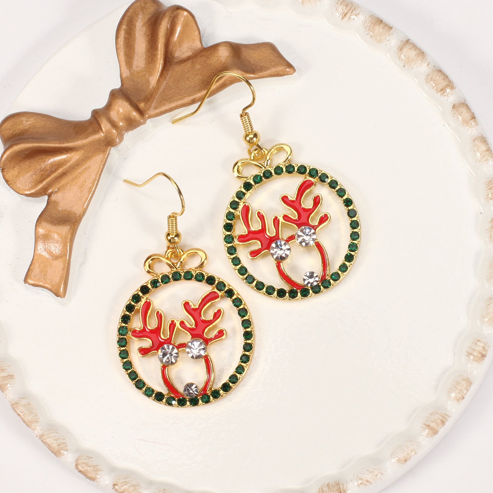 Christmas Earrings: Reindeer Antlers - Christmas Tree - Snowman - Pentagram - - product image 29