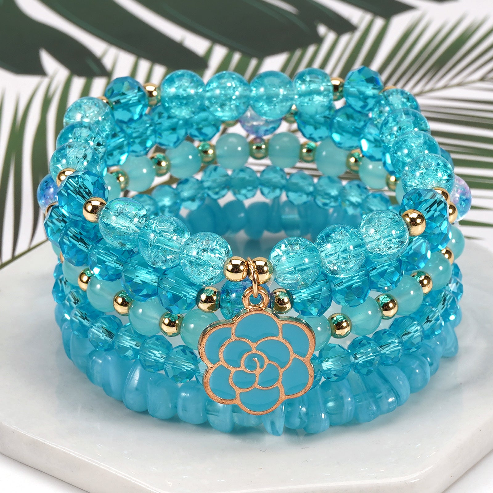 Boho Floral Cross Beaded Crystal Necklace - product image 21