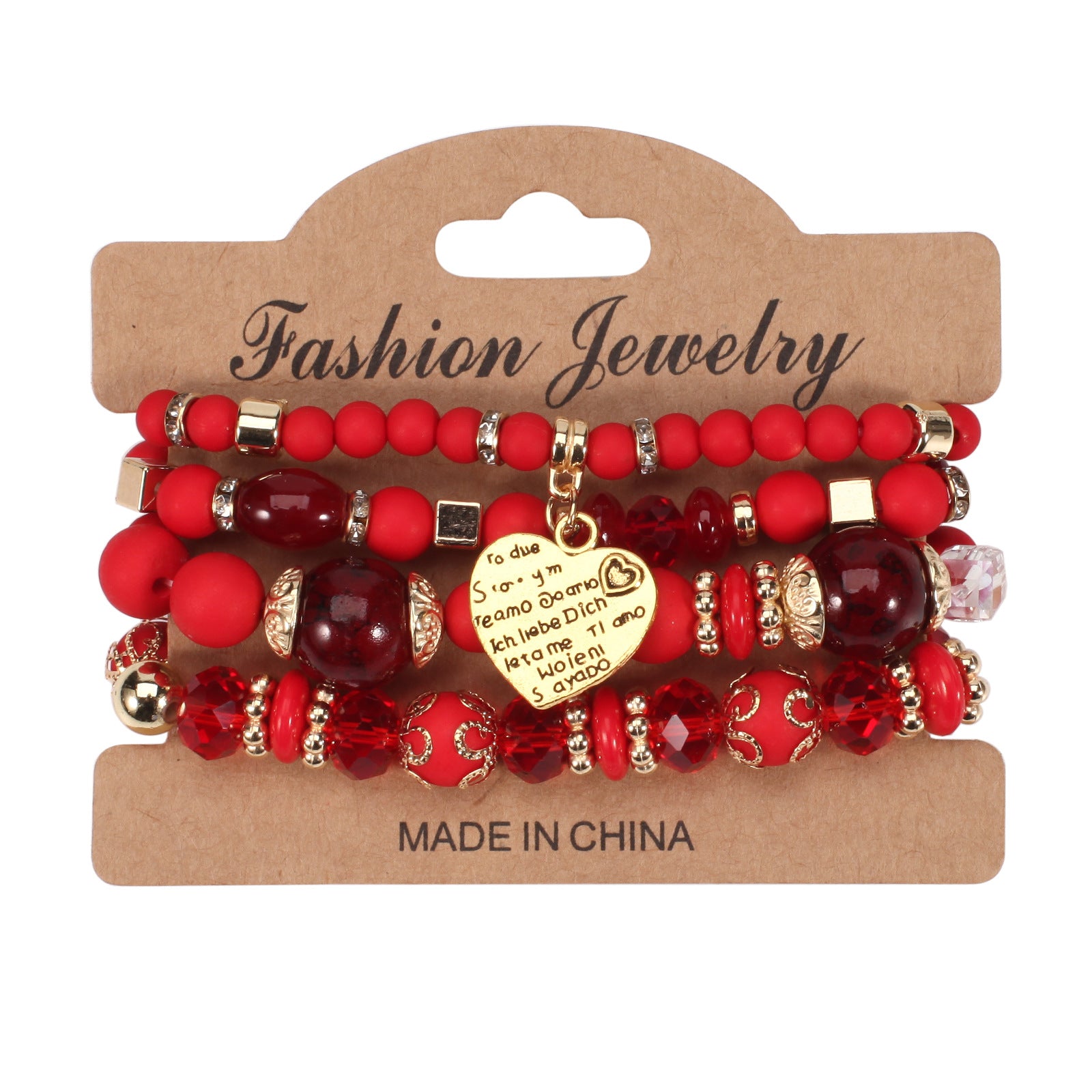 Boho Heart Cross Beaded Crystal Necklace for Women