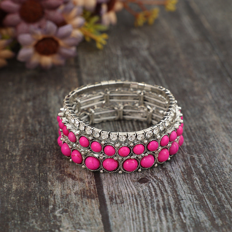 Turquoise Boho Vintage Crystal Bracelet