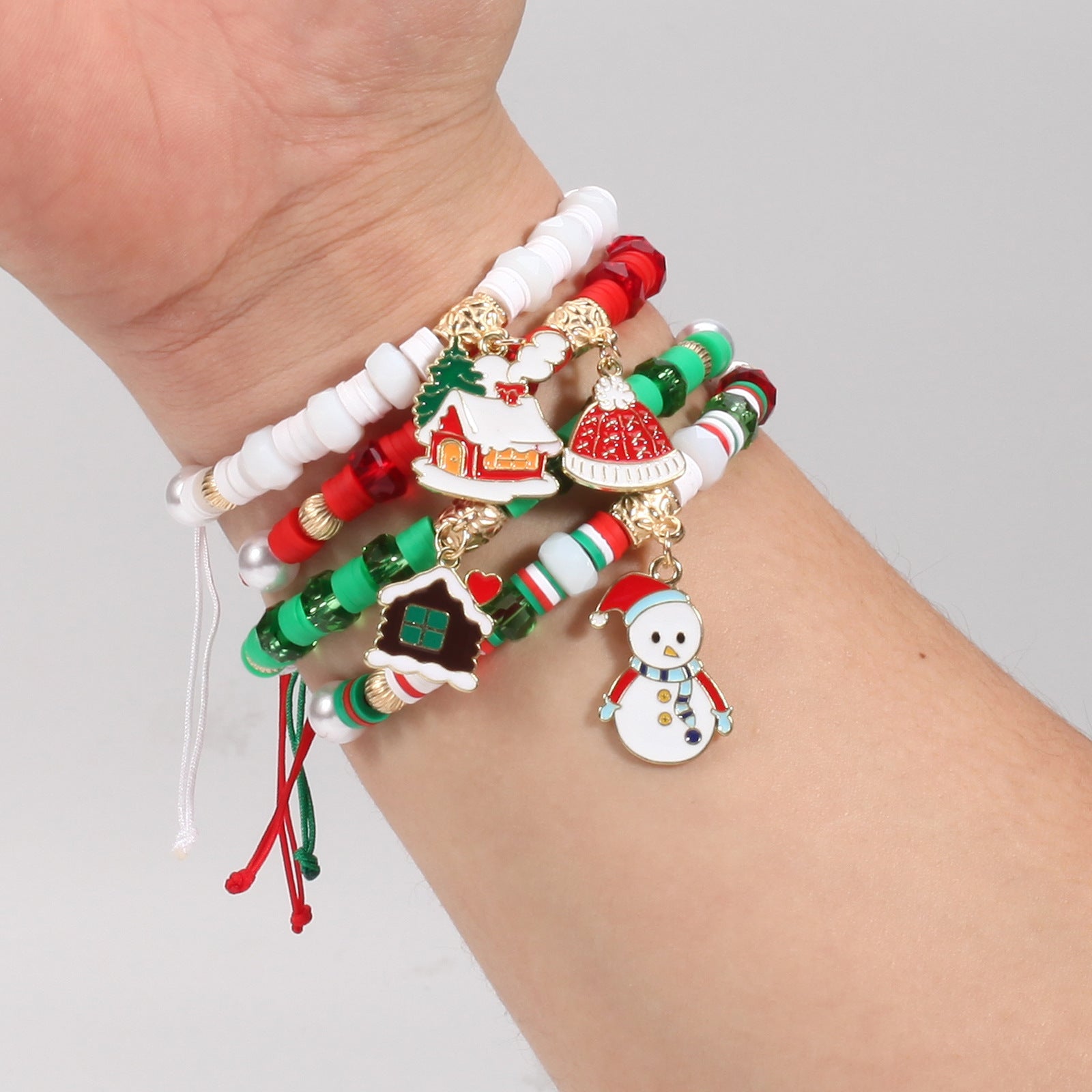 Christmas Bracelet Braided Adjustable Bracelet Snowman - Christmas Tree - - product image 31