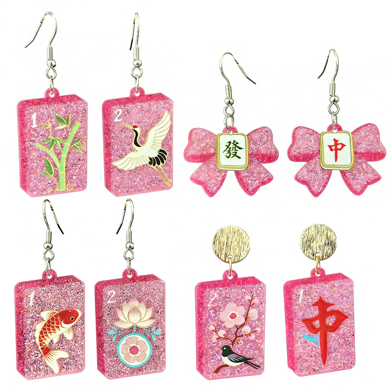 Sourced Jewelry: Popular Mahjong-themed Red Suit - Spades - and Clubs Fun - product image 1