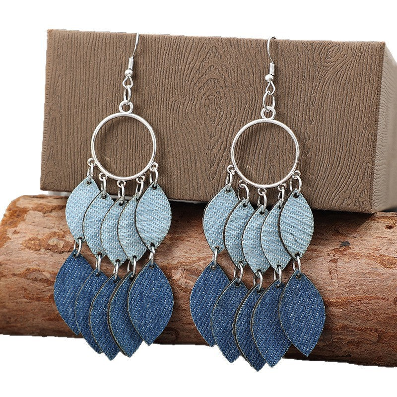 Vintage Statement Cross Leather Earrings - product image 5