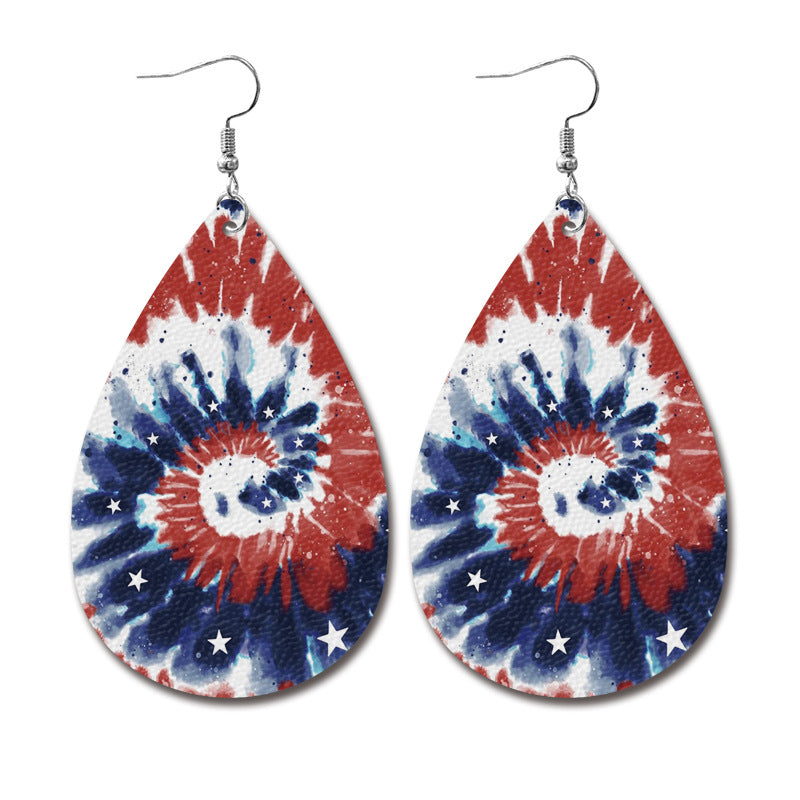 Vintage Cross Flag Leather Earrings - product image 10