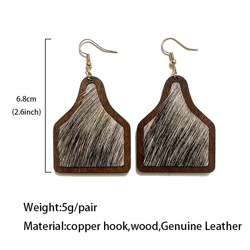 Western Vintage Horse Cross Wood Earrings - product image 4