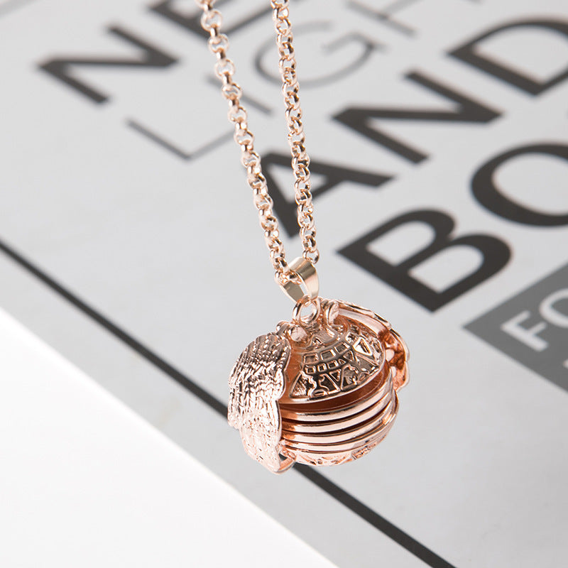 Photo-opening Necklace - Winged Necklace - Multi-layer Photo-opening Pendant