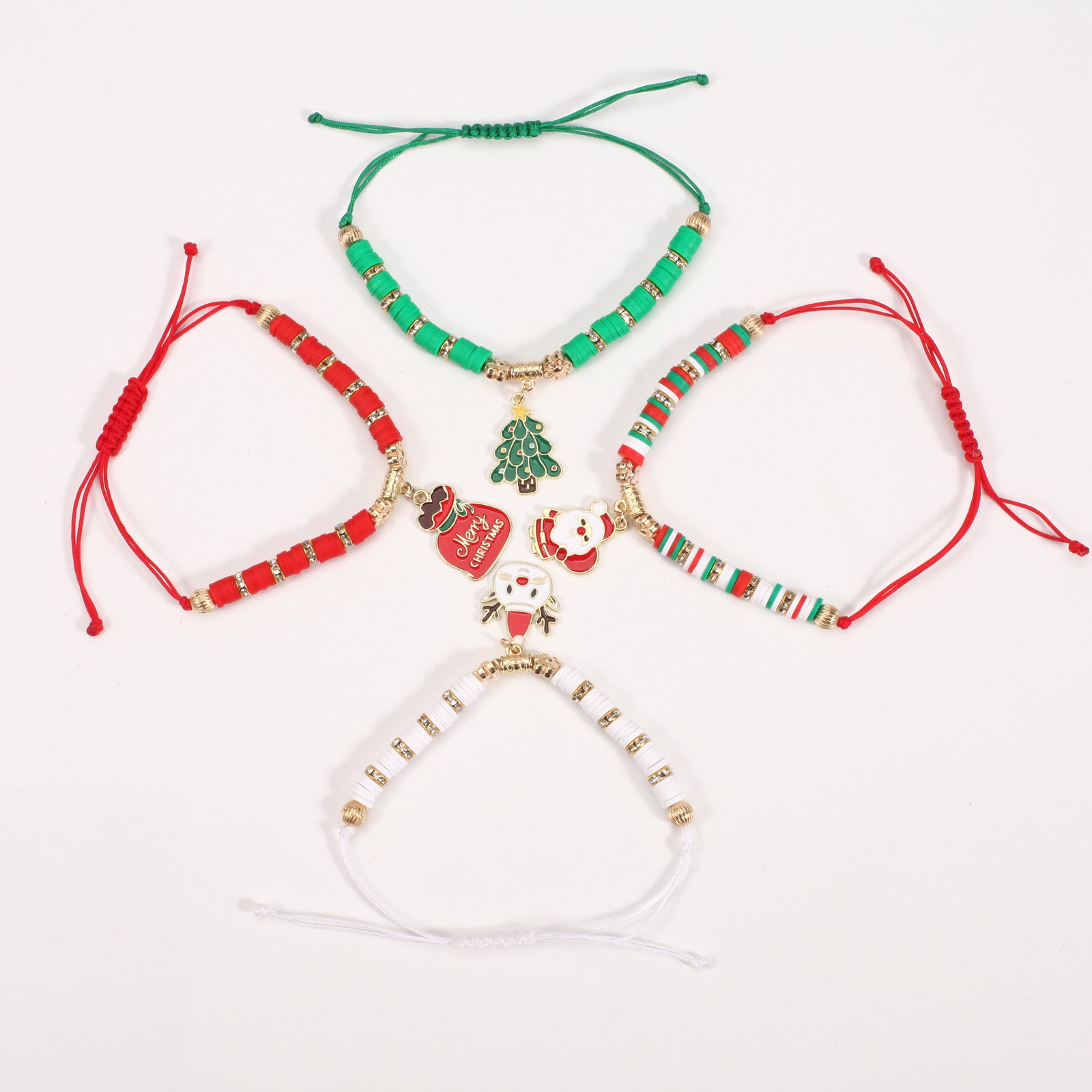 Christmas Bracelet Braided Adjustable Bracelet Snowman - Christmas Tree - - product image 33