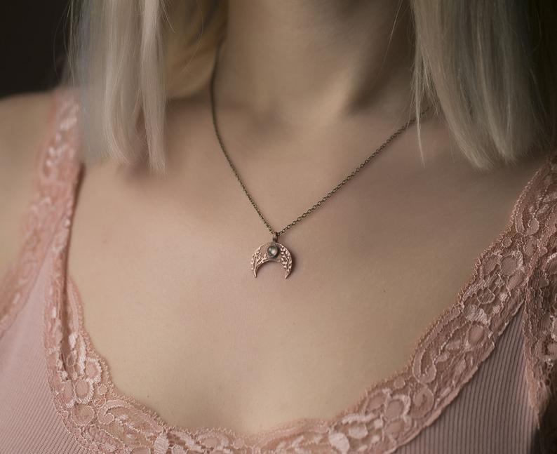 Boho Vintage Moon Cross Necklace - product image 5