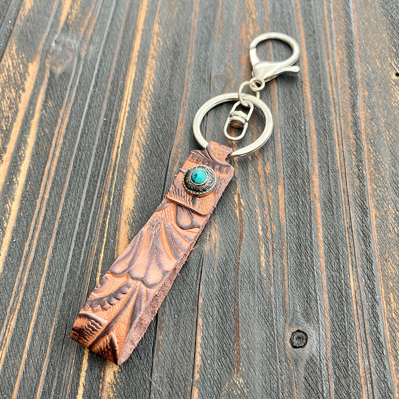 Western Turquoise Vintage Cross Leather Necklace - product image 6