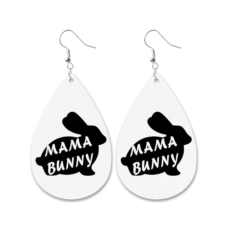 Easter Bunny Fur Earrings Leopard Print Black and White Checkered Car Carrot - product image 7