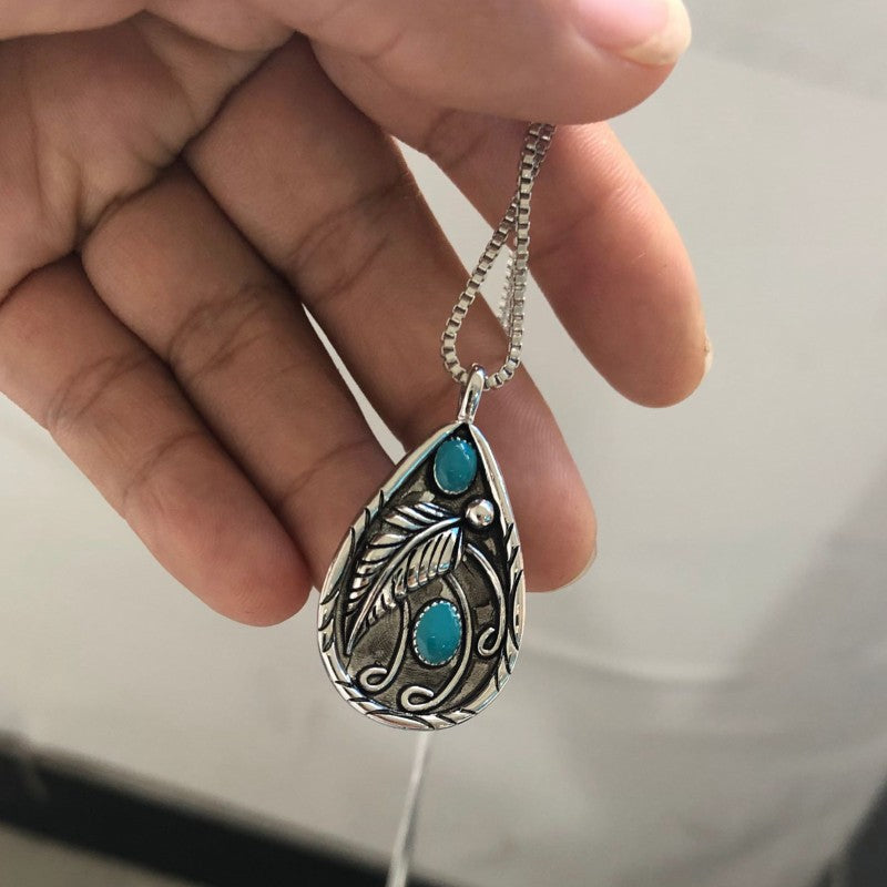 Turquoise Vintage Feather Necklace - product image 2