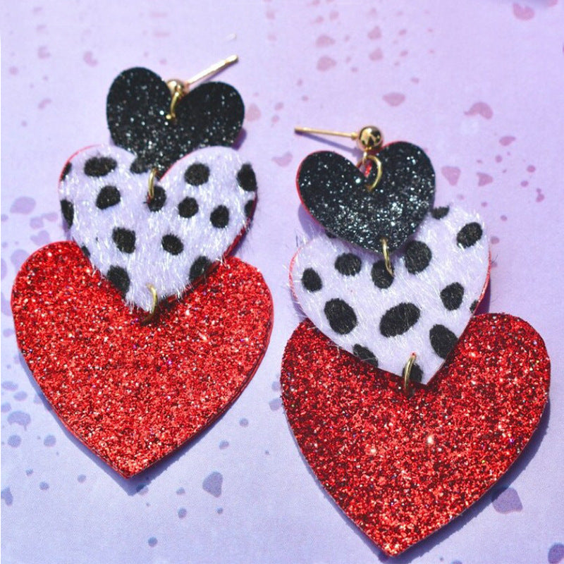 Heart Cross Leather Earrings - product image 13