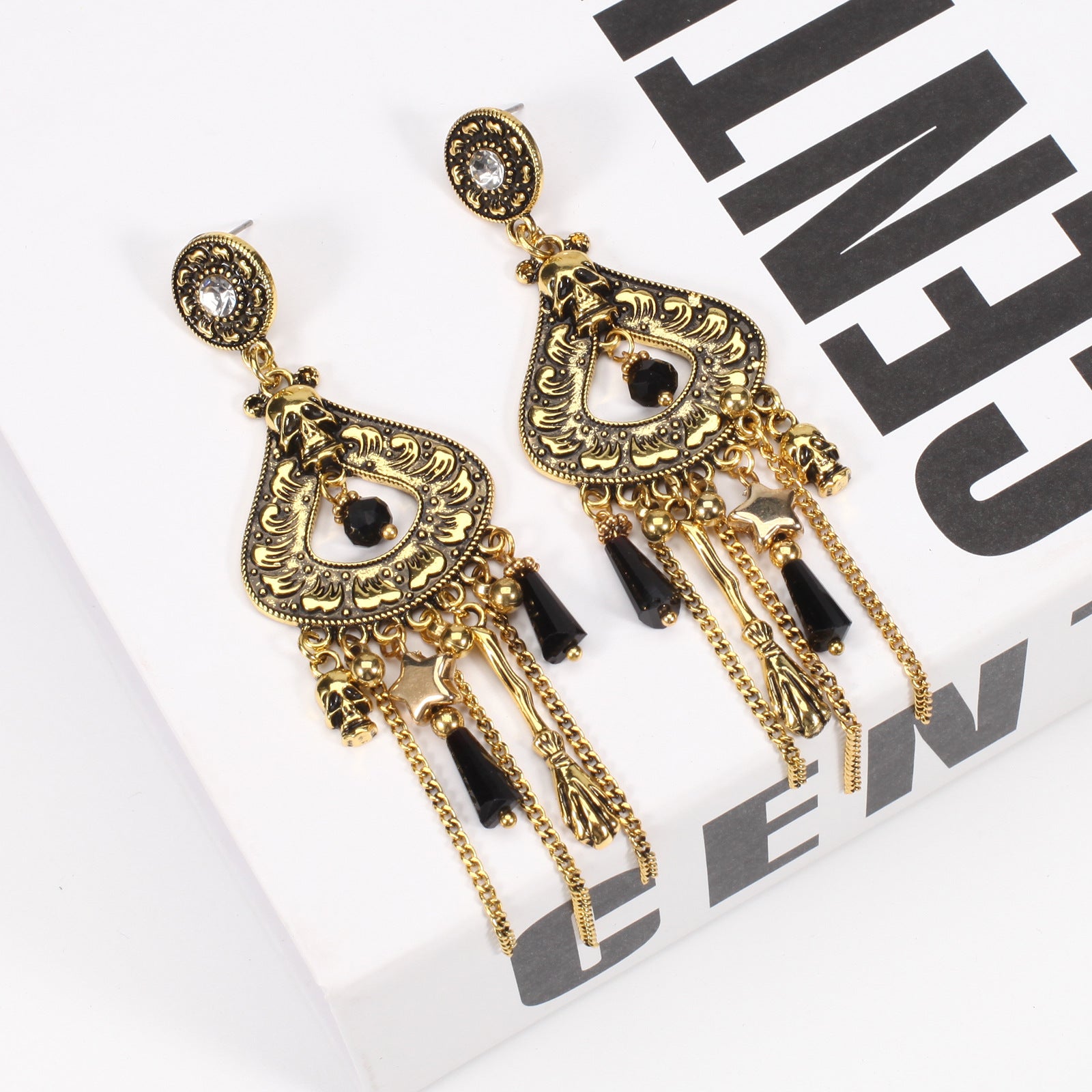 Halloween Earrings Pumpkin Hat Ghost Skull Bat Spider Web Pattern Earrings - product image 32