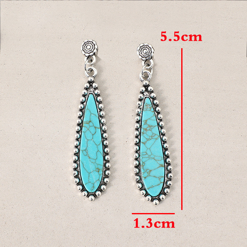 Turquoise Boho Vintage Statement Earrings - product image 5