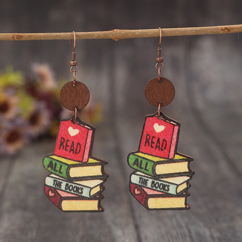 Vintage Heart Cross Wood Earrings - product image 4