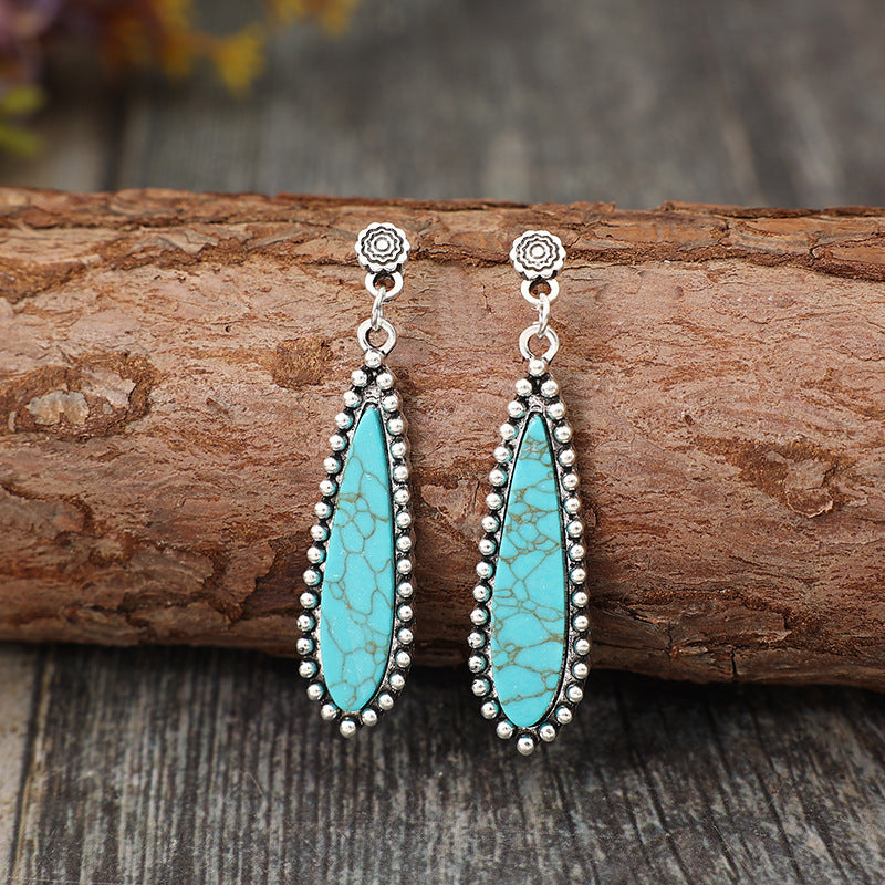 Turquoise Boho Vintage Statement Earrings - product image 3