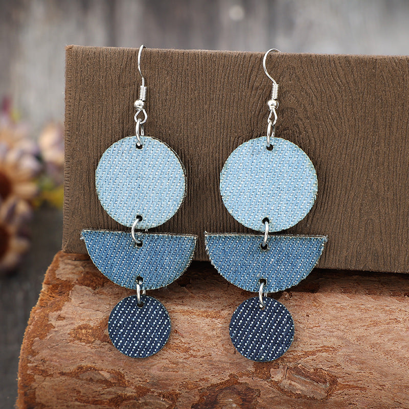 Geometric Cross Leather Earrings for Women - product image 22