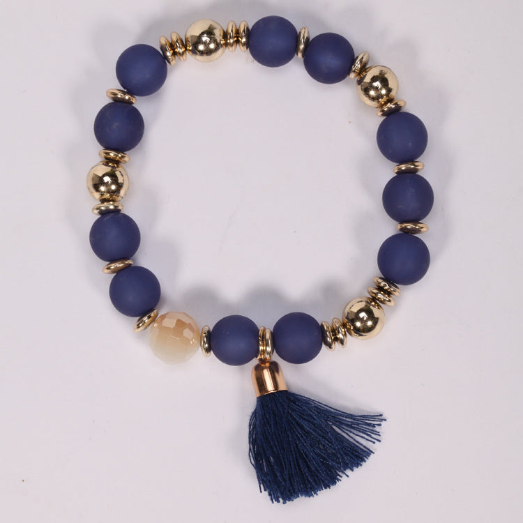 Women's Bracelets Multi-layered Glass Stone Bracelet Fabric Tassel Bracelet - product image 13