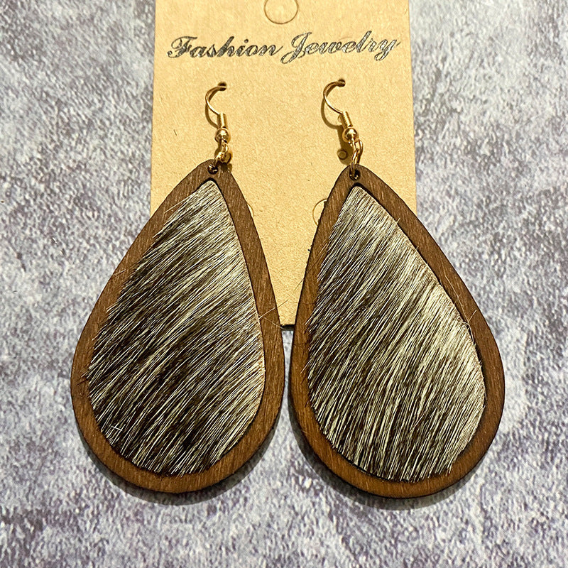 Western Vintage Horse Cross Leather Earrings - product image 3