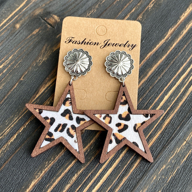 Western Cross Leather Earrings - product image 9