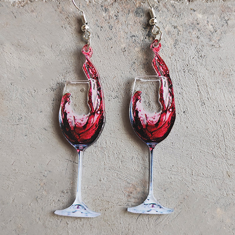 Cross Wine Glass Acrylic Earrings for Women - product image 1