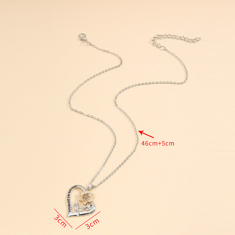 Floral Heart Cross Necklace for Women - product image 7