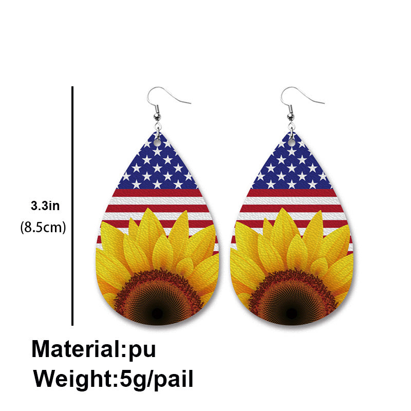 Floral Flag Leather Earrings - product image 4