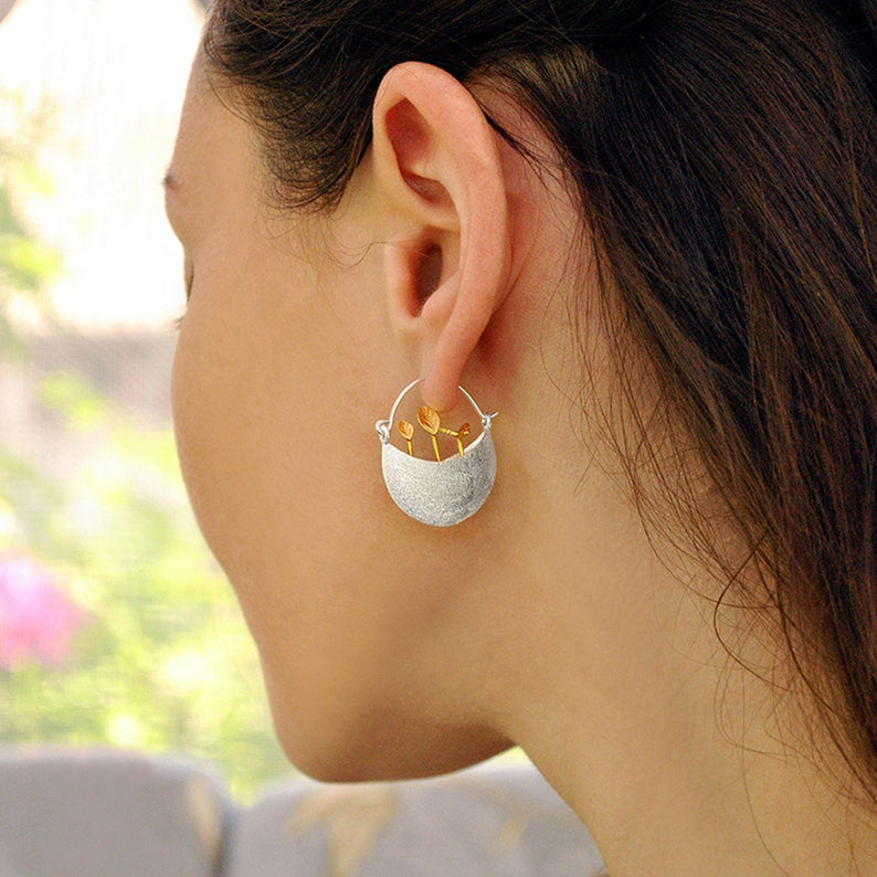 Floral Cross Butterfly Earrings - product image 2