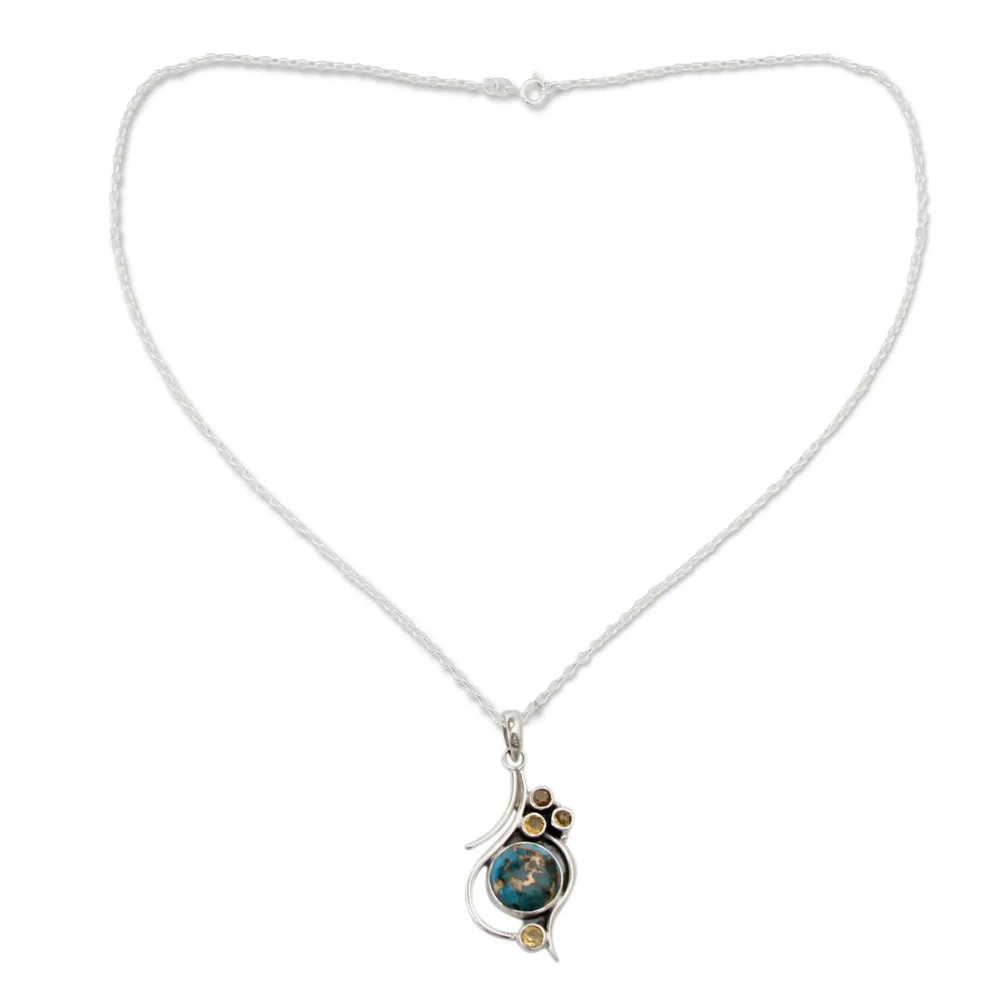 Turquoise Vintage Geometric Necklace for Women