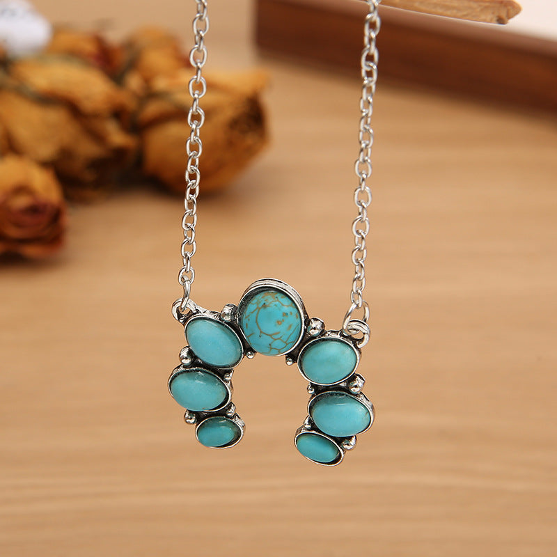 Turquoise Boho Vintage Floral Necklace - product image 8