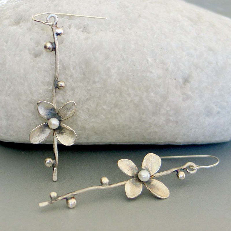 Boho Vintage Floral Cross Earrings