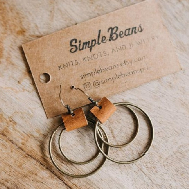 Vintage Cross Leather Earrings for Women - product image 2
