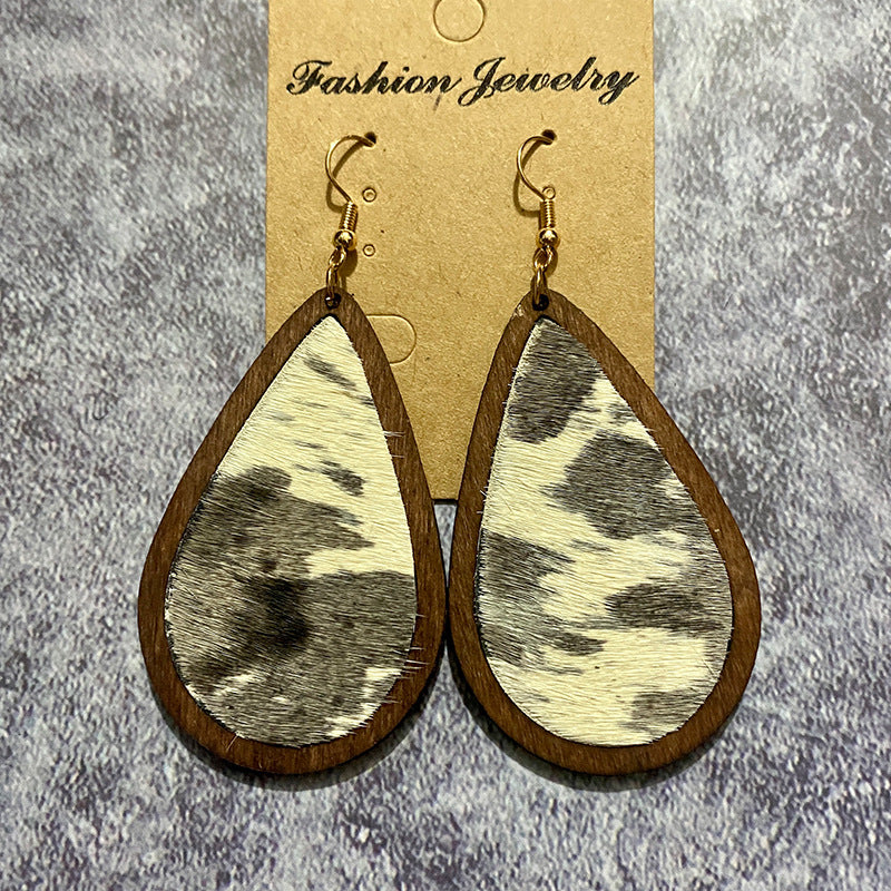 Western Vintage Horse Cross Leather Earrings - product image 9