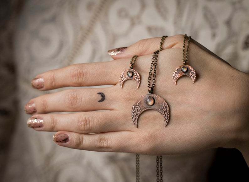 Boho Vintage Moon Cross Necklace - product image 6