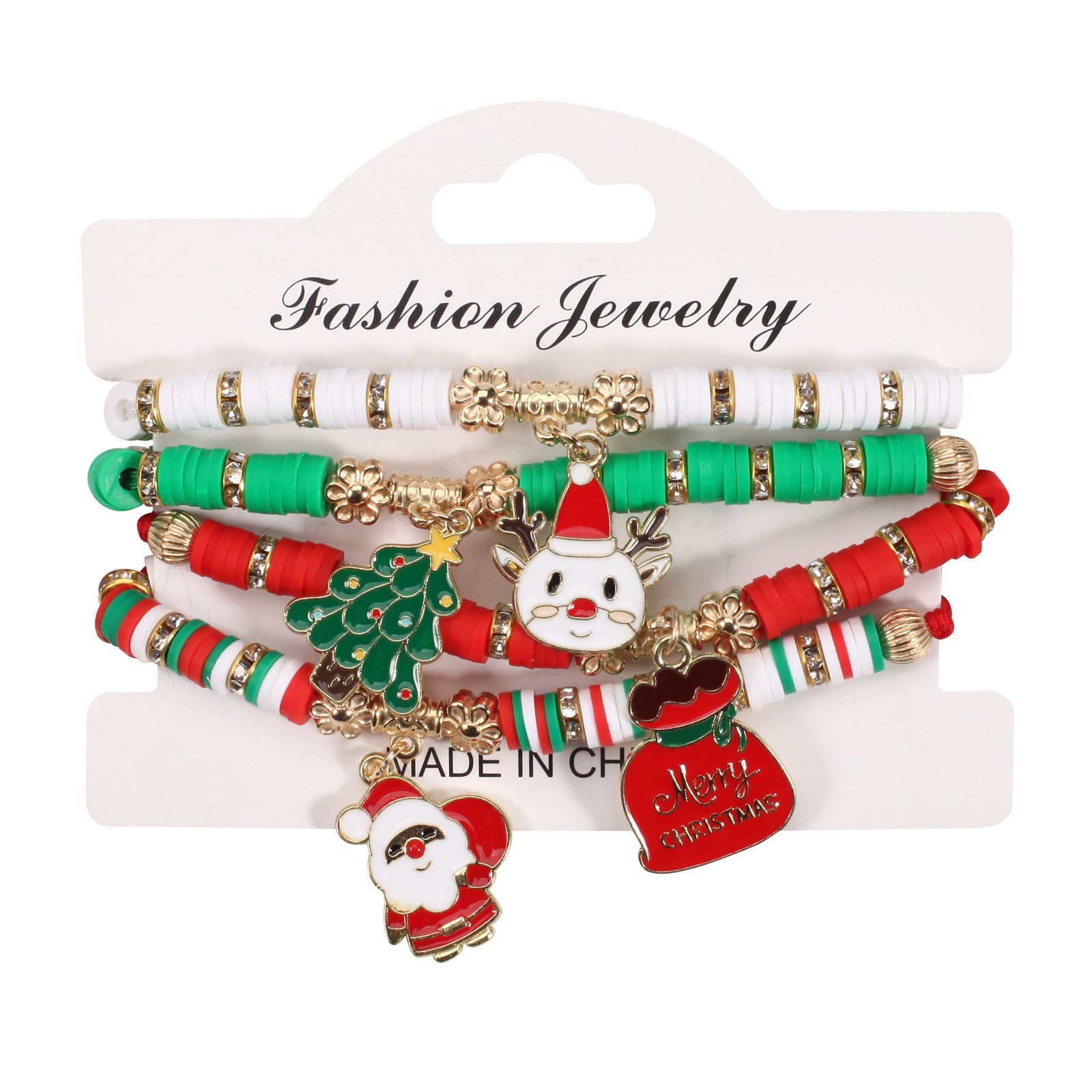 Christmas Bracelet Braided Adjustable Bracelet Snowman - Christmas Tree - - product image 10