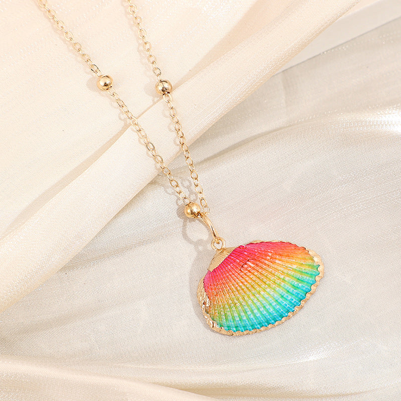 2019aliexpress : Ocean‑style Necklace with Gold‑trimmed Seashells and Conch - product image 13