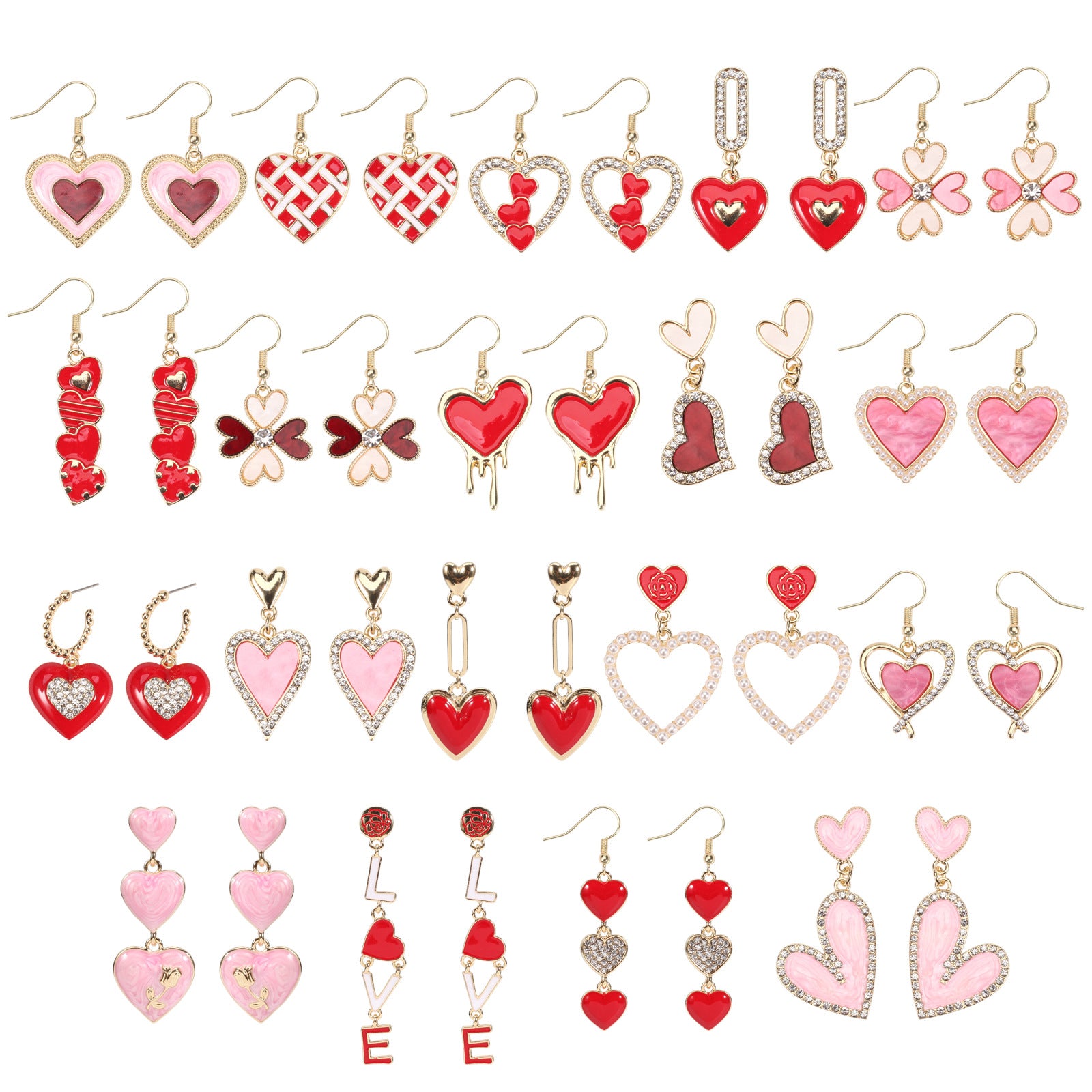 Heart Cross Crystal Earrings - product image 1